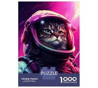 Rompecabezas De 1000 Piezas para Adultos Vaporwave Cat Astronaut Rompecabezas para Adolescentes Juegos Relajantes Alivia El Estrés 52x38cm/1000pcs