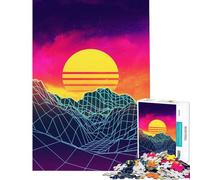 Rompecabezas de 1000 Piezas para Adultos Vaporwave Sunset Rocks Juegos relajantes Juguetes educativos de Aprendizaje Gran Regalo para Juegos Regalos para Mujeres (Tamaño 50x75cm)