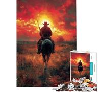 Rompecabezas de 1000 Piezas para Adultos Vaquero en el Desierto Rompecabezas para Adultos Juguete Decorativo para Pared Mejora la Memoria Difícil y desafiante (Tamaño 50x75cm)