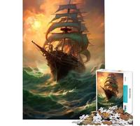 Rompecabezas de 1000 Piezas para Adultos Velero en una tormenta Juego Familiar Juguetes adictivos para Cultivar la Paciencia Regalos para Hombres y Mujeres Mejora la Memoria (Tamaño 38x52cm)