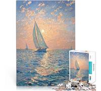 Rompecabezas de 1000 Piezas para Adultos Veleros al Atardecer Juguete de desafío de Juego Educativo Regalo de cumpleaños, Regalos 75x50cm