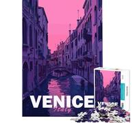 Rompecabezas de 1000 Piezas para Adultos Venecia Ciudad estética desafío Educativo Una Obra de Arte Juguete antiestrés para Mayores de 14 años (50x75cm)