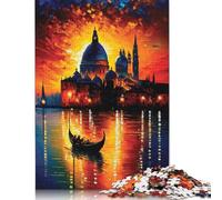 Rompecabezas de 1000 Piezas para Adultos Venecia en Colores Puzzles de cartón Decoración Familiar 1000 Piezas (38x26cm)