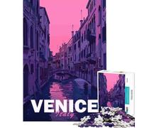 Rompecabezas de 1000 Piezas para Adultos Venecia estética Urbana Actividades Divertidas en casa decoración artística para el hogar Juegos relajantes Apto para Mayores de 14 años (38x52cm)