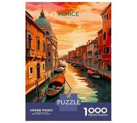 Rompecabezas De 1000 Piezas para Adultos Venice Canal Sunset Travel Rompecabezas Juegos Divertidos Vacaciones En Casa Matar El Tiempo Cumpleaños Y Navidad 70x50cm/1000pcs