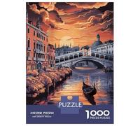 Rompecabezas De 1000 Piezas para Adultos Venice Sunset Gondola Rompecabezas Juguetes Antiestrés Decoración del Hogar Difícil Y Desafiante 70x50cm/1000pcs