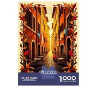 Rompecabezas De 1000 Piezas para Adultos Via Romana Rome Italy Autumn Rompecabezas para Adultos Juego De Ingenio Corte De Precisión Desafiante De Completar 38x26cm/1000pcs