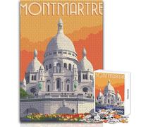 Rompecabezas de 1000 Piezas para Adultos, Viaje a Montmartre, Juguetes educativos, Juegos para Mejorar la Memoria, Obras de Arte, Regalo, tamaño 50x75cm