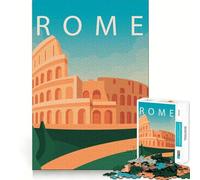 Rompecabezas de 1000 Piezas para Adultos Viaje a Roma, Diseño de Corte preciso, Juego de concentración, Regalo, Juego de Ocio, Escena navideña, Arte (38x52cm)