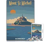 Rompecabezas de 1000 Piezas para Adultos, Viaje al Mont Saint-Michel, Juguetes educativos, Juegos para Mejorar la Memoria, Obras de Arte, Regalo, tamaño 38x26cm
