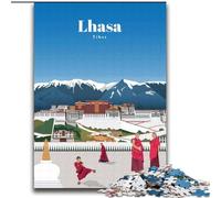 Rompecabezas de 1000 Piezas para Adultos, Viaje al Tíbet, Juegos educativos, decoración del hogar, colección de Artistas, Bellas Artes (38x52cm) 1000 Piezas