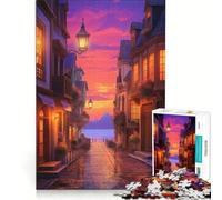 Rompecabezas de 1000 Piezas para Adultos: Viaje por Europa al Atardecer, Juego Imposible, Actividades Divertidas para Hacer en casa, cumpleaños 38x52cm