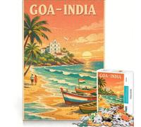 Rompecabezas de 1000 Piezas para Adultos: Viajes a Goa, India, Juegos educativos, Entrena tu Cerebro y Tus Manos, Colección de Artistas, Bellas Artes 38x52cm