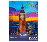 Rompecabezas De 1000 Piezas para Adultos Vibrant Big Ben at Sunset Rompecabezas para Adultos Juegos Divertidos Desafío Difícil Interacción Entre Padres E Hijos 70x50cm/1000pcs