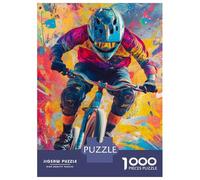 Rompecabezas De 1000 Piezas para Adultos Vibrant Bike Rider Art Rompecabezas para Adultos Juguetes Antiestrés Corte De Precisión Actividades Divertidas En Casa 70x50cm/1000pcs