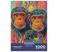 Rompecabezas De 1000 Piezas para Adultos Vibrant Chimp Duo Art Rompecabezas Juego Familiar para La Diversión Familiar Oferta como Regalo para Toda La Familia 70x50cm/1000pcs