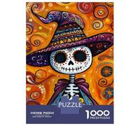 Rompecabezas De 1000 Piezas para Adultos Vibrant Day of The Dead Art -3 Rompecabezas para Adultos Juguetes Antiestrés Corte De Precisión Actividades Divertidas En Casa 70x50cm/1000pcs
