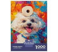 Rompecabezas De 1000 Piezas para Adultos Vibrant Dog Art with Toilet Paper Topper Rompecabezas para Adultos Juegos Divertidos Pero Divertidos Y Humorísticos Desafiantes De Completar 70x50cm/1000pcs