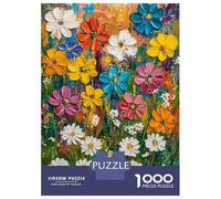 Rompecabezas De 1000 Piezas para Adultos Vibrant Floral Palette Rompecabezas Práctico Juego Decoración del Hogar Cumpleaños Y Navidad 38x26cm/1000pcs