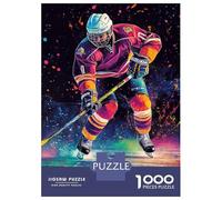 Rompecabezas De 1000 Piezas para Adultos Vibrant Ice Hockey Art -2 Rompecabezas para Adultos Juguetes Antiestrés para La Diversión Familiar Regalos De Cumpleaños Y Únicos 70x50cm/1000pcs