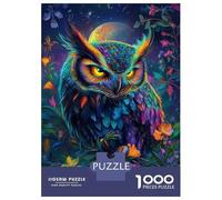 Rompecabezas De 1000 Piezas para Adultos Vibrant Owl in Moonlit Forest Rompecabezas para Adultos Juegos Divertidos Pero Divertidos Y Humorísticos Desafiantes De Completar 38x26cm/1000pcs