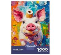 Rompecabezas De 1000 Piezas para Adultos Vibrant Pig Artwork Rompecabezas para Adolescentes Juego Práctico Desafío Difícil Regalo De Cumpleaños, Regalos, 38x26cm/1000pcs