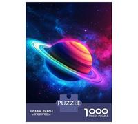 Rompecabezas De 1000 Piezas para Adultos Vibrant Saturn Galaxy -1 Rompecabezas para Adultos Juegos Relajantes Que Mejoran La Memoria Interacción Entre Padres E Hijos 52x38cm/1000pcs