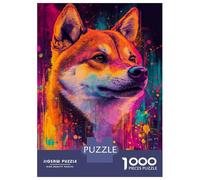 Rompecabezas De 1000 Piezas para Adultos Vibrant Shiba Art -3 Rompecabezas para Adultos Juegos Familiares Difícil Oferta Difícil como Regalo para Toda La Familia 52x38cm/1000pcs