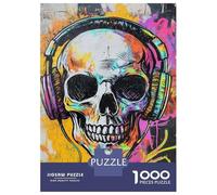 Rompecabezas De 1000 Piezas para Adultos Vibrant Skull Graffiti Rompecabezas para Adultos Juegos De Relajación Regalo De Cumpleaños Interacción Entre Padres E Hijos 70x50cm/1000pcs