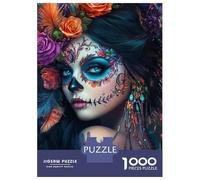 Rompecabezas De 1000 Piezas para Adultos Vibrant Sugar Skull Art -1 Rompecabezas para Adultos Juegos Divertidos Una Obra De Arte Oferta como Regalos para Toda La Familia 70x50cm/1000pcs