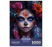 Rompecabezas De 1000 Piezas para Adultos Vibrant Sugar Skull Art -2 Rompecabezas para Adolescentes Juguete Decoración De Pared Alivio del Estrés 70x50cm/1000pcs