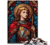 Rompecabezas de 1000 Piezas para Adultos, vidrieras de San Agustín, Juguetes educativos, Juegos Familiares, cumpleaños (75x50cm)