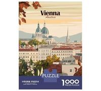 Rompecabezas De 1000 Piezas para Adultos Vienna Austria Cityscape Travel Rompecabezas para Adultos Juguetes De Bricolaje Desafío Difícil Desafío Educativo 38x26cm/1000pcs