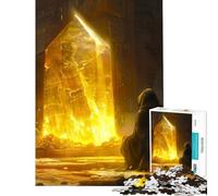 Rompecabezas de 1000 Piezas para Adultos Vigilia del Monolito Dorado Diversión en casa decoración artística para el hogar Juego de ingenio para Mayores de 14 años (38x26cm)