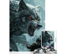 Rompecabezas de 1000 Piezas para Adultos Viking Fenrir Wolf decoración del hogar Juguetes Regalos para Mujeres y Hombres Juego práctico para Mejorar el Amor en Pareja tamaño 50x75cm