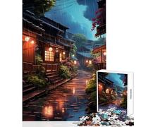 Rompecabezas de 1000 Piezas para Adultos Village Rain Street Juguetes antiestrés Gran Regalo Juegos educativos colección de Artistas Bellas Artes tamaño 38x52cm