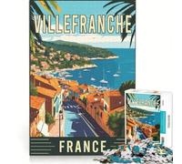 Rompecabezas de 1000 Piezas para Adultos, Villefranche-Sur-Mer, Francia, Juegos Familiares, desafiantes para completar, Que mejoran el Amor Entre Parejas 38x26cm