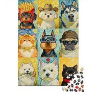 Rompecabezas De 1000 Piezas para Adultos Vincent's Pups Van Gogh's Canine Friends Rompecabezas para Adultos Juegos De Relajación Análisis Y Lógica Regalos para Amigos Y Familiares 70x50cm/1000pcs