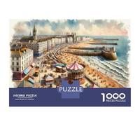 Rompecabezas De 1000 Piezas para Adultos Vintage Beach Scene Rompecabezas para Adultos Juegos Divertidos Una Obra De Arte Oferta como Regalos para Toda La Familia 38x26cm/1000pcs