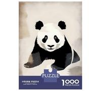 Rompecabezas De 1000 Piezas para Adultos Vintage Cute Panda Illustration Rompecabezas para Adultos Juegos Familiares Desafío Difícil para Cumpleaños, Navidad 38x26cm/1000pcs