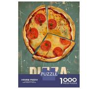 Rompecabezas De 1000 Piezas para Adultos Vintage Retro Pizza Rompecabezas para Adultos Juguetes Antiestrés Vacaciones En Casa Matar El Tiempo Desafiante De Completar 52x38cm/1000pcs