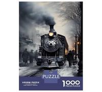 Rompecabezas De 1000 Piezas para Adultos Vintage Steam Train Poster Rompecabezas para Adolescentes Juego Familiar Desafío Difícil Gran Regalo para Jugar 38x26cm/1000pcs