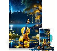 Rompecabezas de 1000 Piezas para Adultos violín Brillante,articulación precisa,Divertido Juego de Habilidad Mental,Juego de Paz, (38x52cm)