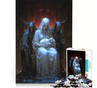 Rompecabezas de 1000 Piezas para Adultos Virgen con Cordero y Demonios decoración de Pared Actividades Familiares Lista de Deseos con Papá Noel 50x75cm