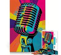 Rompecabezas de 1000 Piezas para Adultos Virtuosismo Vocal micrófono Pop Juego de Memoria Cerebral Encaje Huecos Actividad Relajante para la Mente (38x52cm)