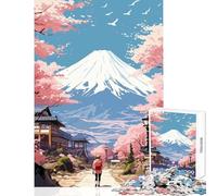 Rompecabezas de 1000 Piezas para Adultos Visión de Fujiyama decoración del hogar Juguetes Regalos para Mujeres y Hombres Juego Imposible con Piezas Completamente entrelazadas de Forma aleatoria