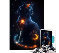 Rompecabezas de 1000 Piezas para Adultos Visiones de un Gato cósmico Juguetes educativos Juegos Divertidos desafío difícil Regalos para Mujeres y Hombres (tamaño 38x26cm)