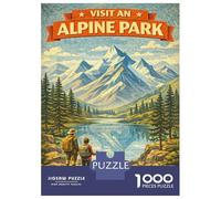 Rompecabezas De 1000 Piezas para Adultos Visit An Alpine Park Vintage Rompecabezas para Adultos Juego De Ingenio Pero Divertido Y Humorístico Regalos De Cumpleaños Y Únicos 70x50cm/1000pcs