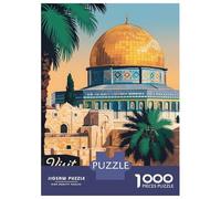 Rompecabezas De 1000 Piezas para Adultos Visit Jerusalem Travel Rompecabezas para Adultos Juguetes Antiestrés Ensamblaje De Patrones Interacción Entre Padres E Hijos 38x26cm/1000pcs
