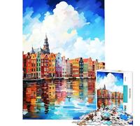 Rompecabezas de 1000 Piezas para Adultos Visita Ámsterdam Juegos relajantes Juguetes educativos y de Aprendizaje Un Gran Regalo para Mujeres (Tamaño 38x26cm)